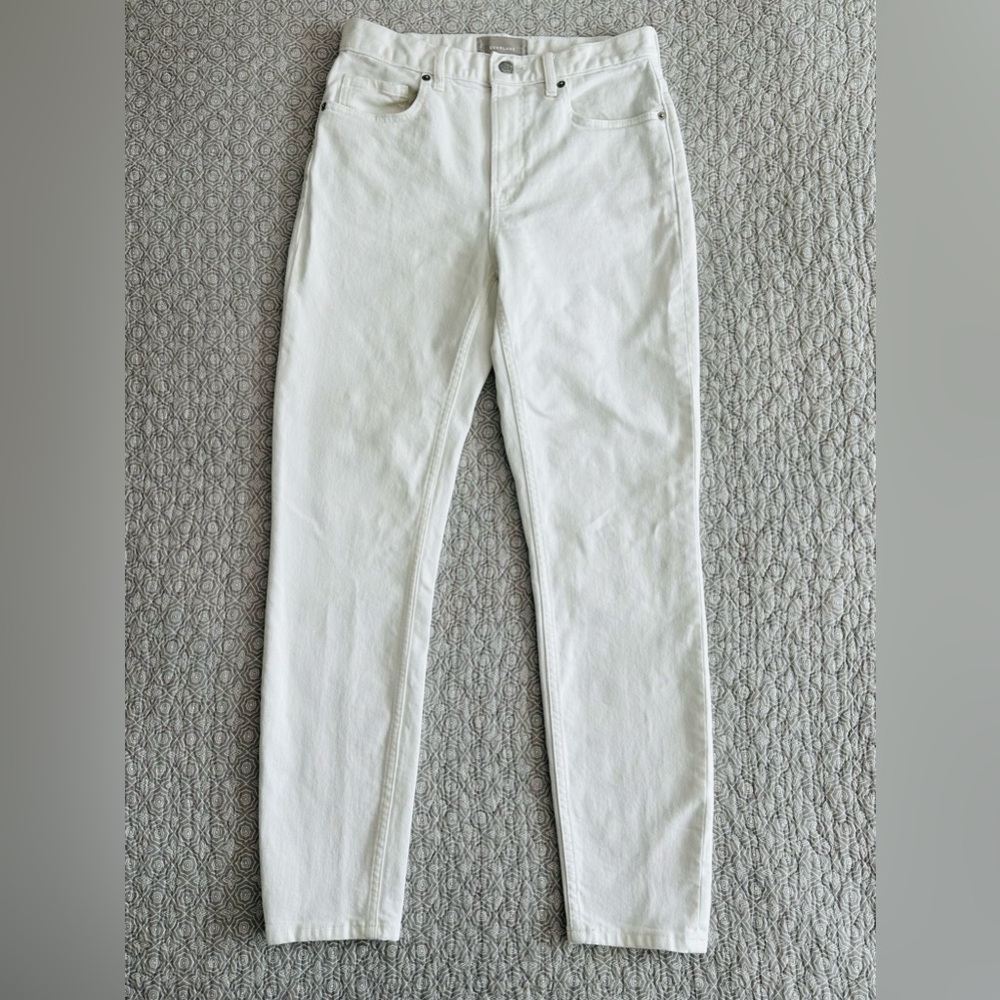 EVERLANE The High Rise Skinny White Denim Jeans Size 28 Regular